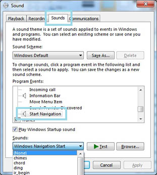 Sound Navigation Windows Explorer