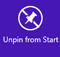 apps control - unpin from start