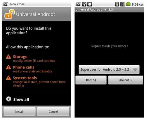 How to root with Universal Androot