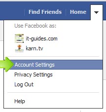backup facebook - account settings