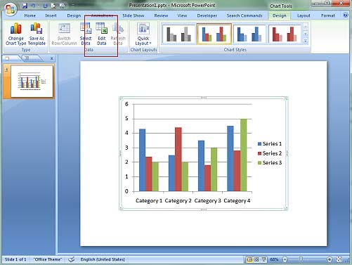 Edit Chart in PowerPoint 2007