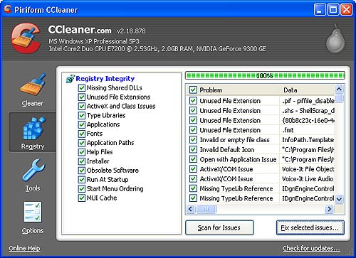 Check for updates CCleaner