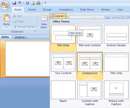 Layout PowerPoint 2007