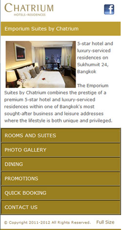 Chatrium Hotel Mobile Web