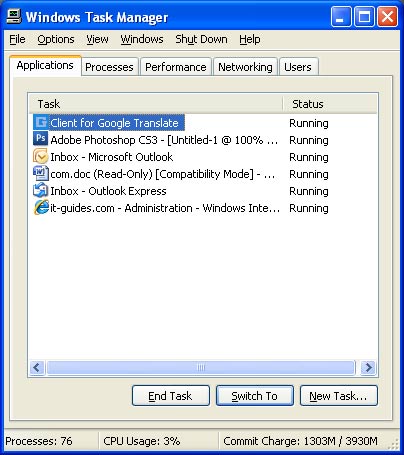 Windows Hang Task Manager